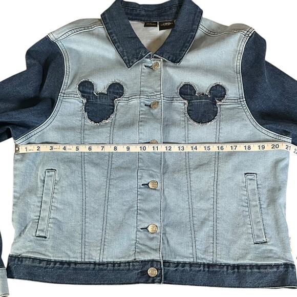 Disney Her Universe Mickey Mouse Denim Jacket Women’s Large Patchwork Vintage - Picture 8 of 15